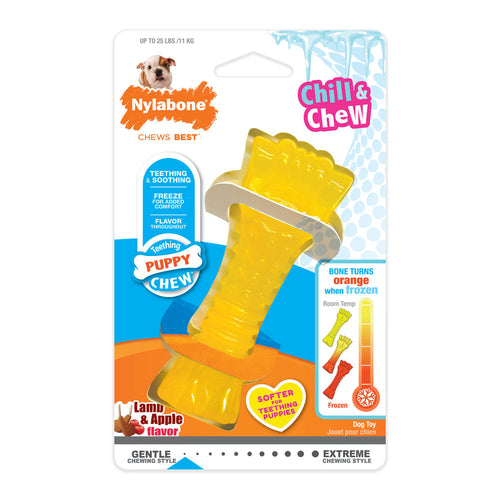 Nylabone Puppy Chew Freezer Dog Bone Lamb & Apple Flavor