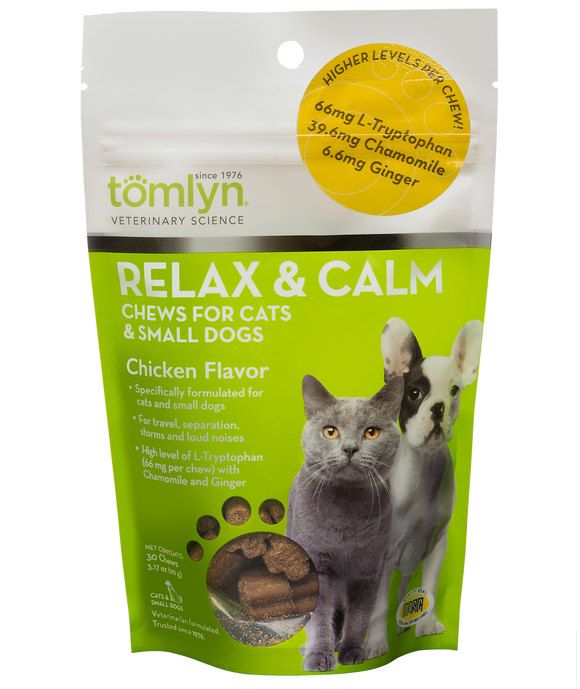 Tomlyn Relax & Calm Chews for Cats and Small Dogs (30 Chews)