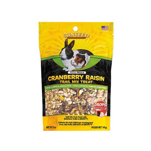 SUNSEED VITA PRIMA TRAIL MIX RABBIT & GUINEA PIG TREAT CRANBERRY RAISIN (5 oz)