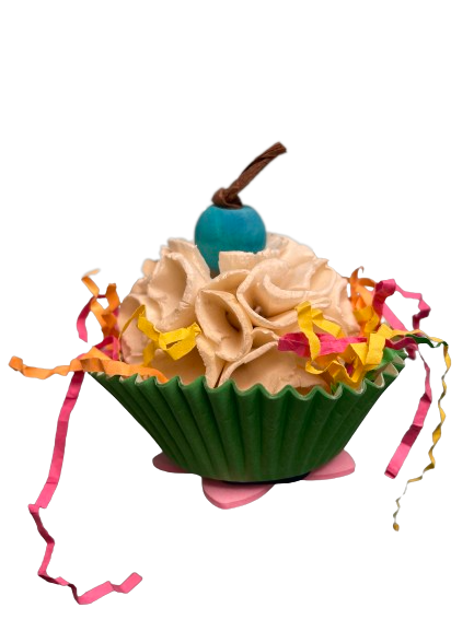 A & E Cage Happy Beaks Sweet Tweets Cupcake Foot Bird Toy (Multicolored)