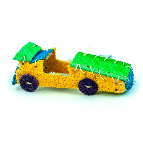 A&E Cage Loofah Race Car Small Animal Toy (Small)