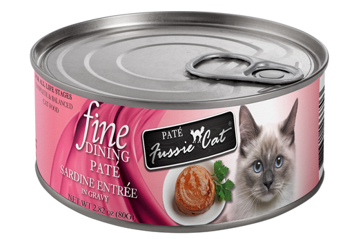 Fussie Cat Fine Dining - Pate - Sardine Entree in Gravy (2.82 oz (80g) cans)