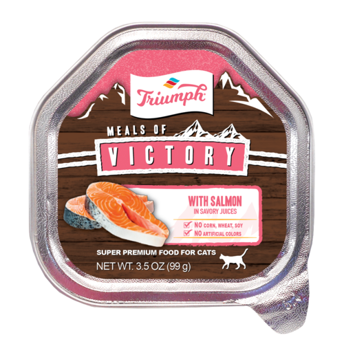 Triumph Meals of Victory with Salmon Recipe Wet Cat Food Cups (3.5-oz)