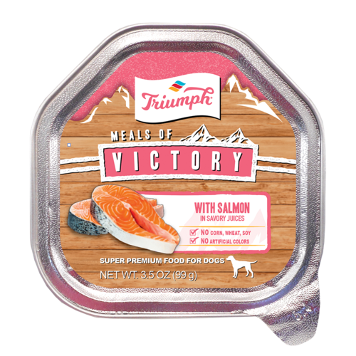 Triumph Meals of Victory with Salmon Recipe Wet Dog Food Cups (3.5-oz)