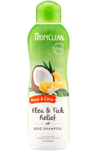 TropiClean Neem & Citrus Flea & Tick Relief Shampoo for Dogs (20 oz)