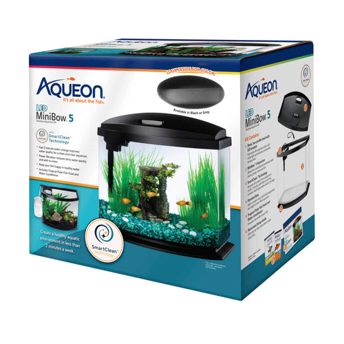 Aqueon Mini Bow LED Smartclean Kit (5 Gallon, Grey)