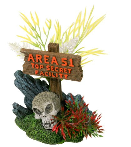 Blue Ribbon Pet Products EE-1153 - Exotic Environments Area 51 Sign with Skull