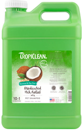 TropiClean Oatmeal & Tea Tree Medicated Itch Relief Shampoo for Pets (20 oz)