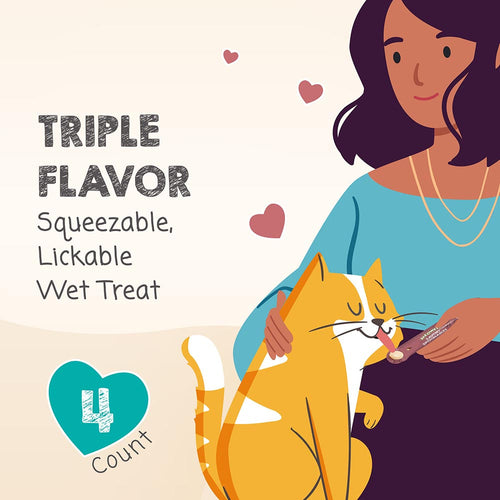 Meowee! Savory Spoonables with Salmon, Tuna + Krill Wet Treats for Cats (1.9 oz - 4 ct)