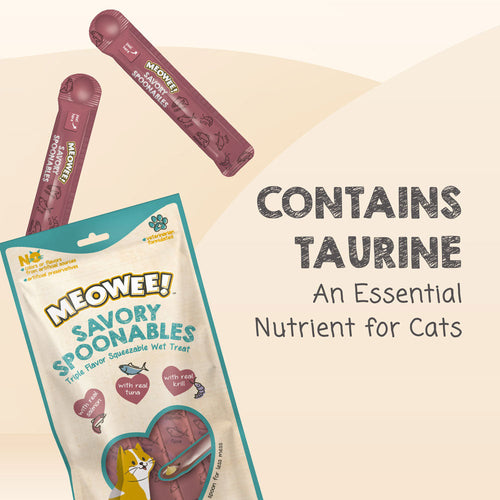 Meowee! Savory Spoonables with Salmon, Tuna + Krill Wet Treats for Cats (1.9 oz - 4 ct)