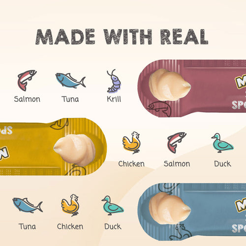 Meowee! Savory Spoonables Variety Pack Wet Treats for Cats