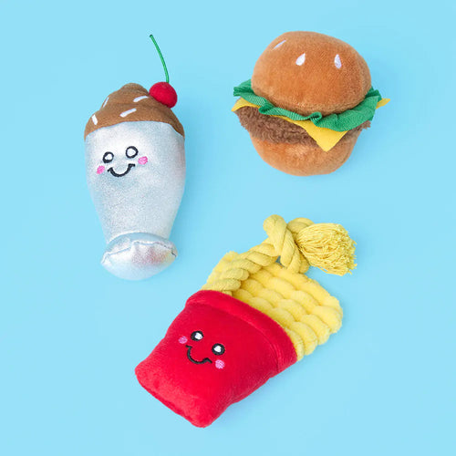 Zippy Paws Miniz 3-Pack – Fast Foods Dog Toy