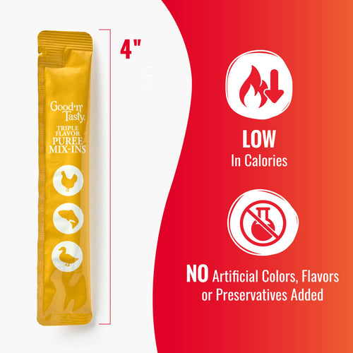Good 'n' Tasty Triple Flavor Puree Mix-Ins Dog Food Topper Treats: Chicken, Salmon & Duck