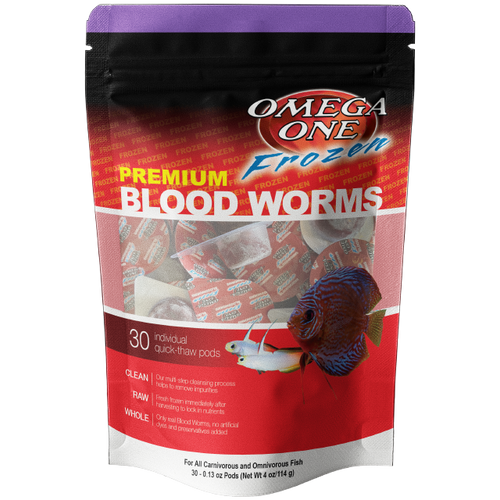 Omega One Frozen Bloodworms Pod Pouch