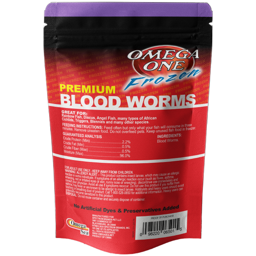 Omega One Frozen Bloodworms Pod Pouch