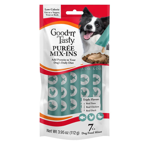 Good 'n' Tasty Triple Flavor Puree Mix-Ins Dog Food Topper Treats: Tuna, Chicken & Duck