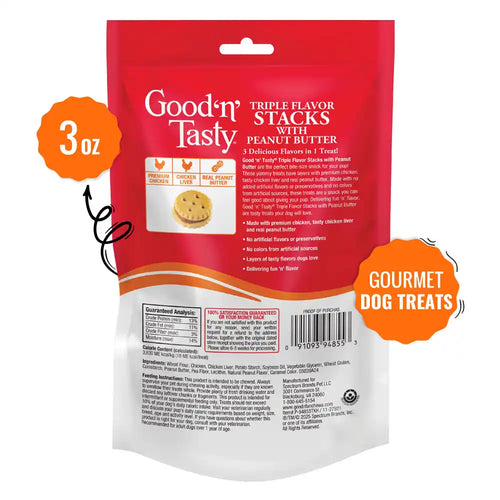 Good ‘n’ Tasty® Triple Flavor Stacks with Peanut Butter Dog Treats