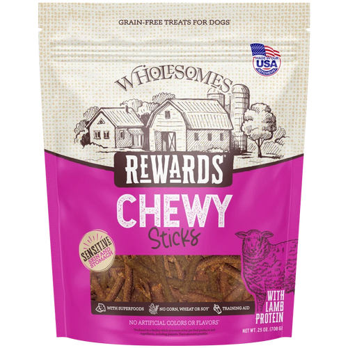 Wholesomes Rewards Chewy Lamb Mini Sticks For Dogs