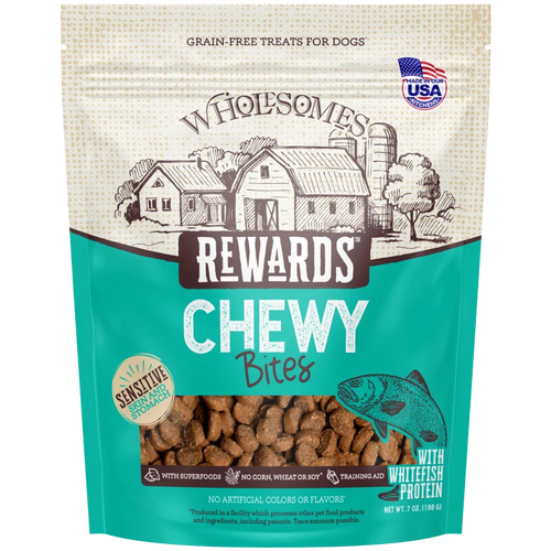 Wholesomes Rewards Chewy Whitefish Bites For Dogs