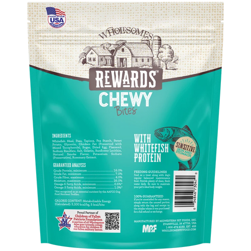 Wholesomes Rewards Chewy Whitefish Bites For Dogs