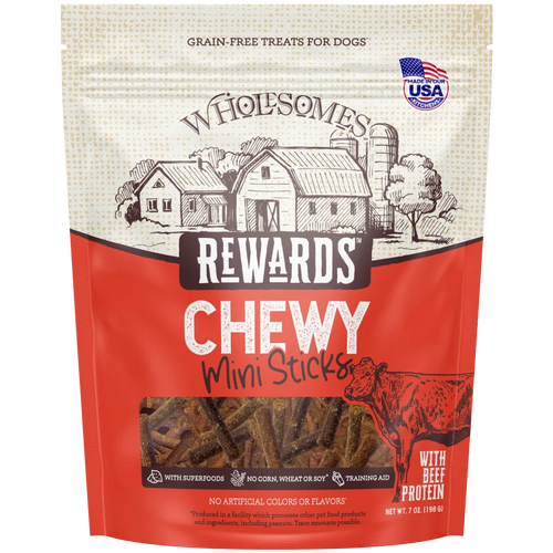 Wholesomes Rewards Chewy Beef Mini Sticks For Dogs