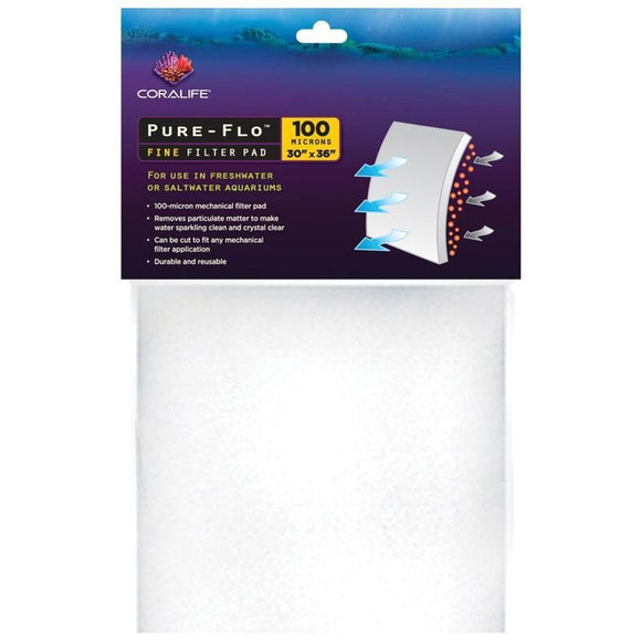 CORALIFE PURE-FLO FILTER PAD 100M (30X36 IN/FINE)