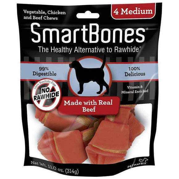 Smartbones Vegetable, Chicken & Beef Chews (Medium, 4 pack)