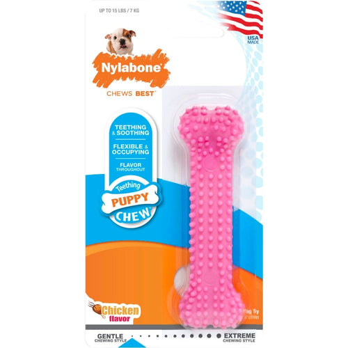 PUPPY CHEW TEETHING BONE (PETITE, PINK)