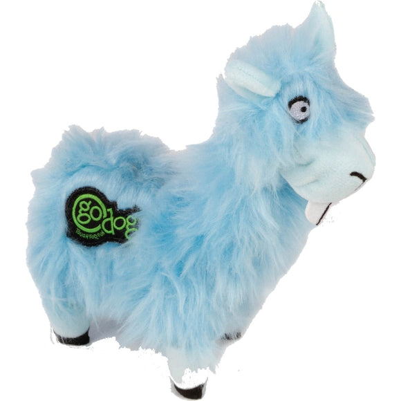 GODOG BUCK TOOTH LLAMA DURABLEPLUSH DOG TOY (LARGE, BLUE)