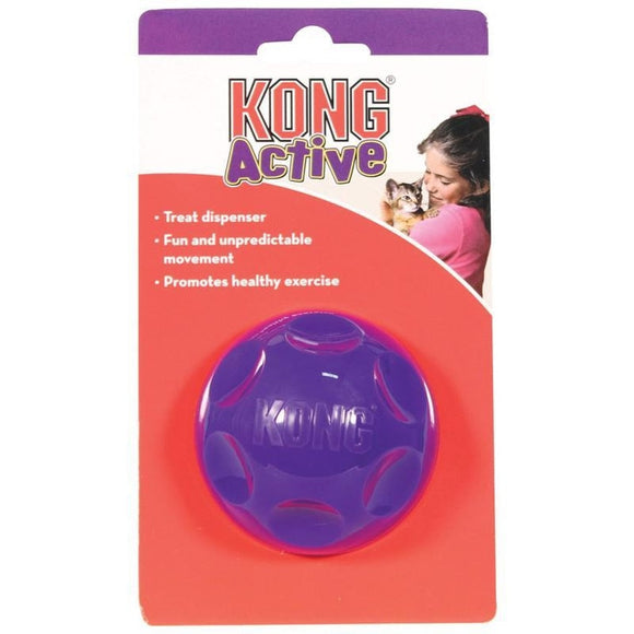 KONG CAT TREAT DISPENSING BALL (MD, PURPLE)