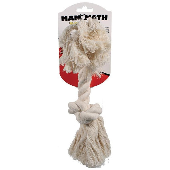 MAMMOTH FLOSSY CHEWS COTTON ROPE BONE (12 IN, WHITE)