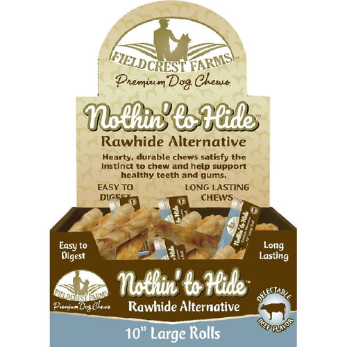 Fieldcrest Farms Nothin' To Hide Rawhide Alternative Large Roll (Chicken, 8 inch/Single Roll)