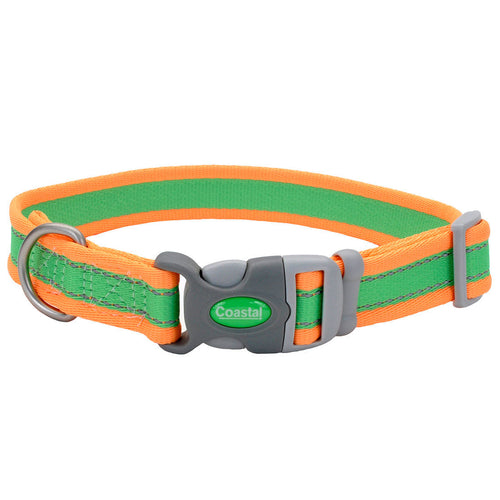 Coastal Pet Products Pro Reflective Adjustable Dog Collar (3/4 x 08-12, Lime with Orange)